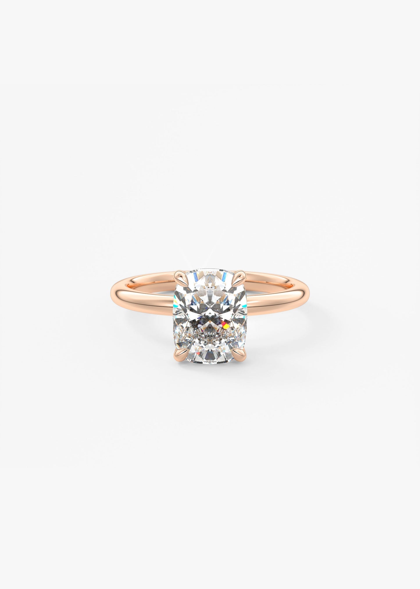 Elongated Cushion Solitaire Lab Grown Diamond Engagement Ring
