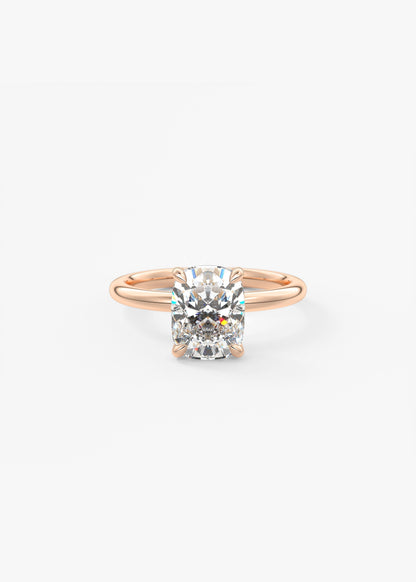 Elongated Cushion Solitaire Lab Grown Diamond Engagement Ring