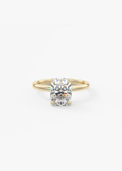 Elongated Cushion Solitaire Lab Grown Diamond Engagement Ring