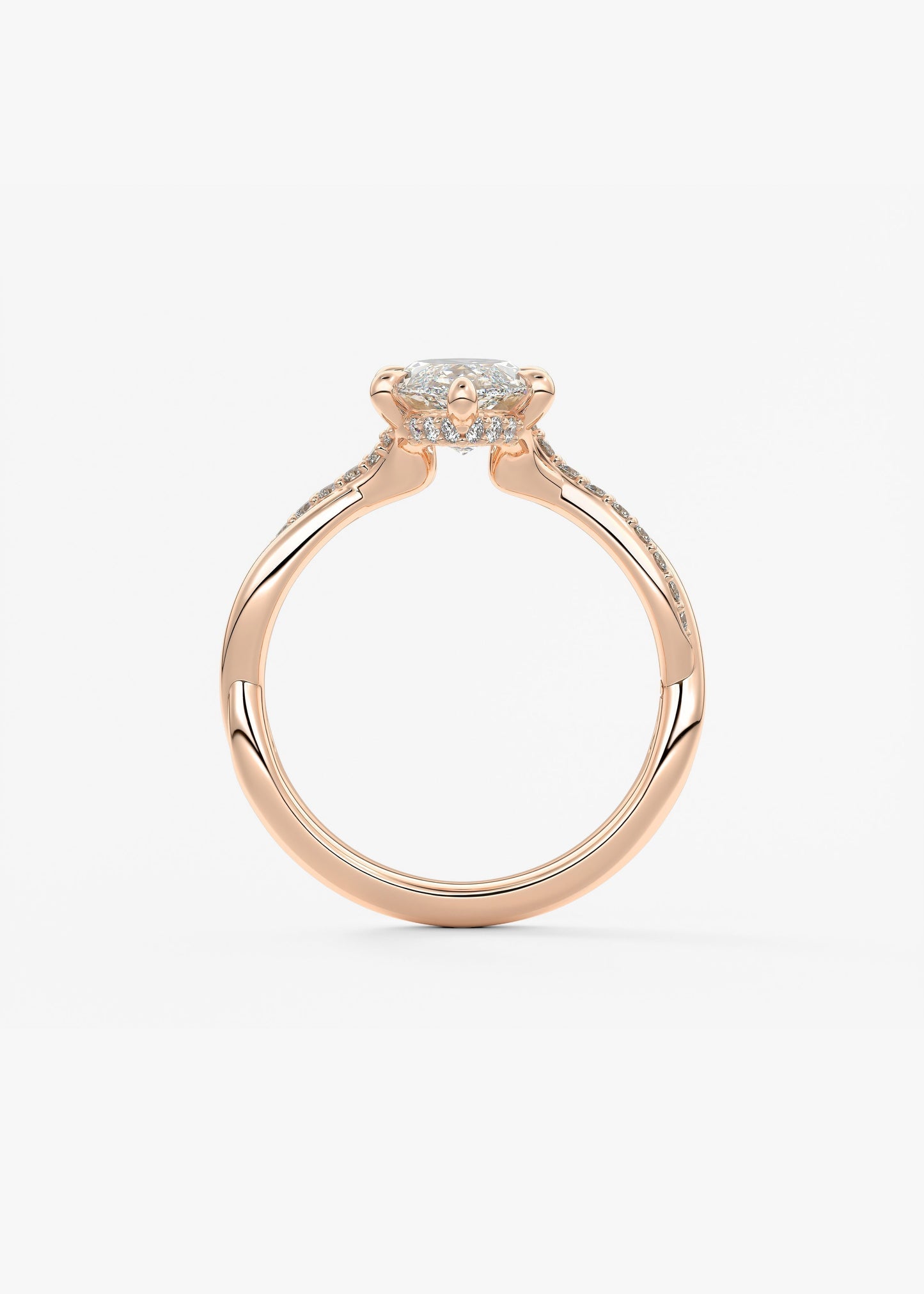 Marquise Twisted Pave Lab Grown Diamond Engagement Ring