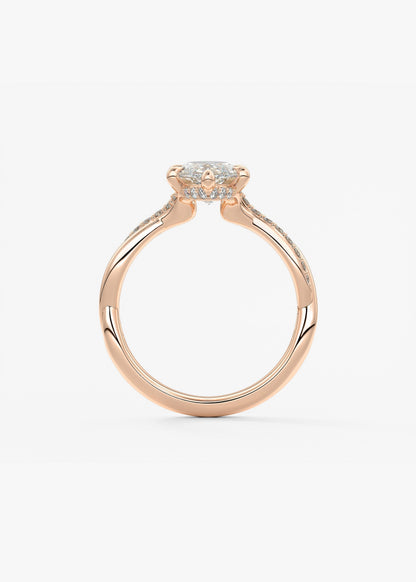 Marquise Twisted Pave Lab Grown Diamond Engagement Ring
