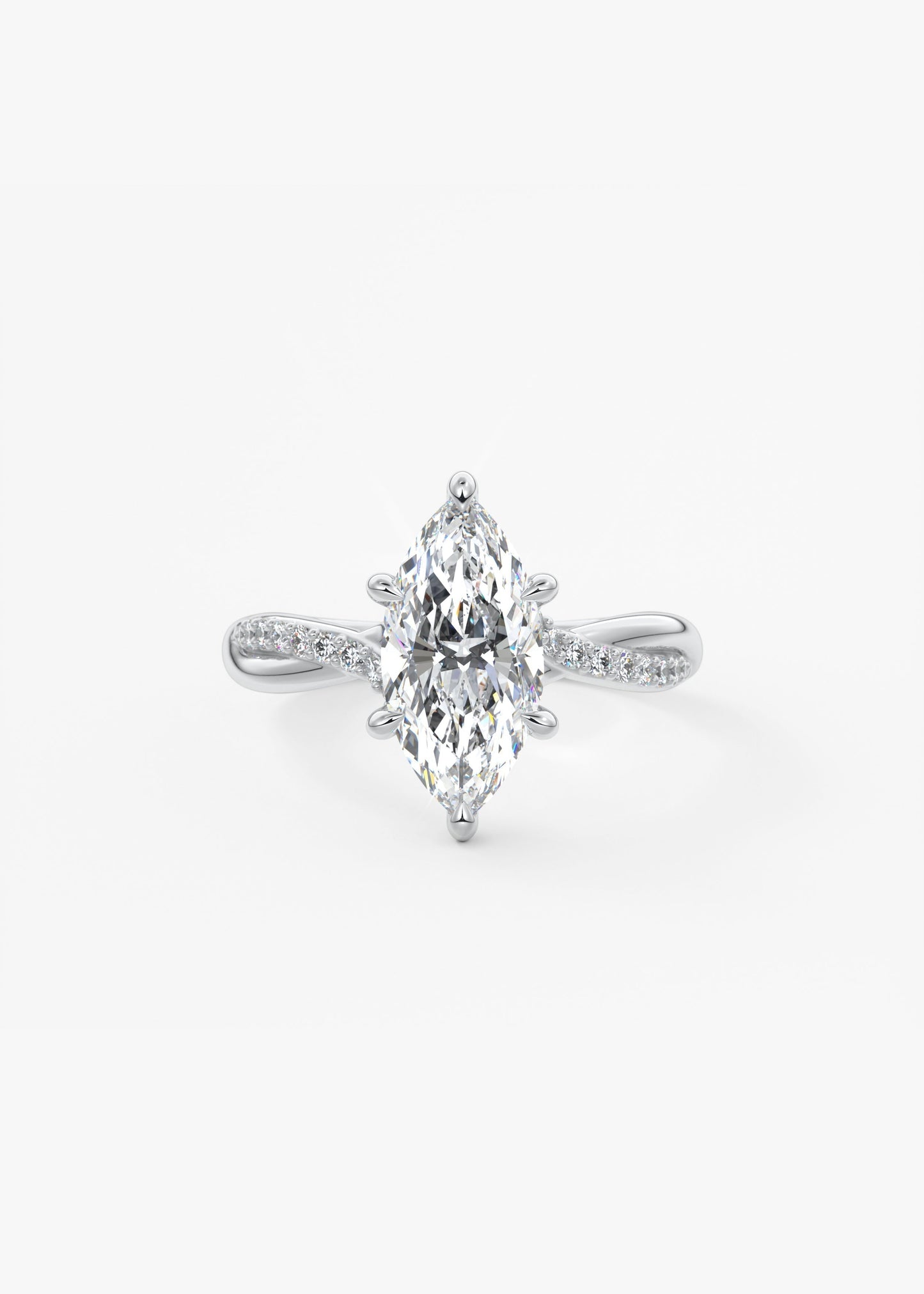 Marquise Twisted Pave Lab Grown Diamond Engagement Ring