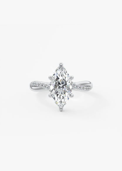 Marquise Twisted Pave Lab Grown Diamond Engagement Ring