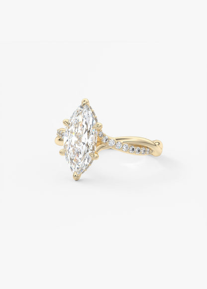 Marquise Twisted Pave Lab Grown Diamond Engagement Ring