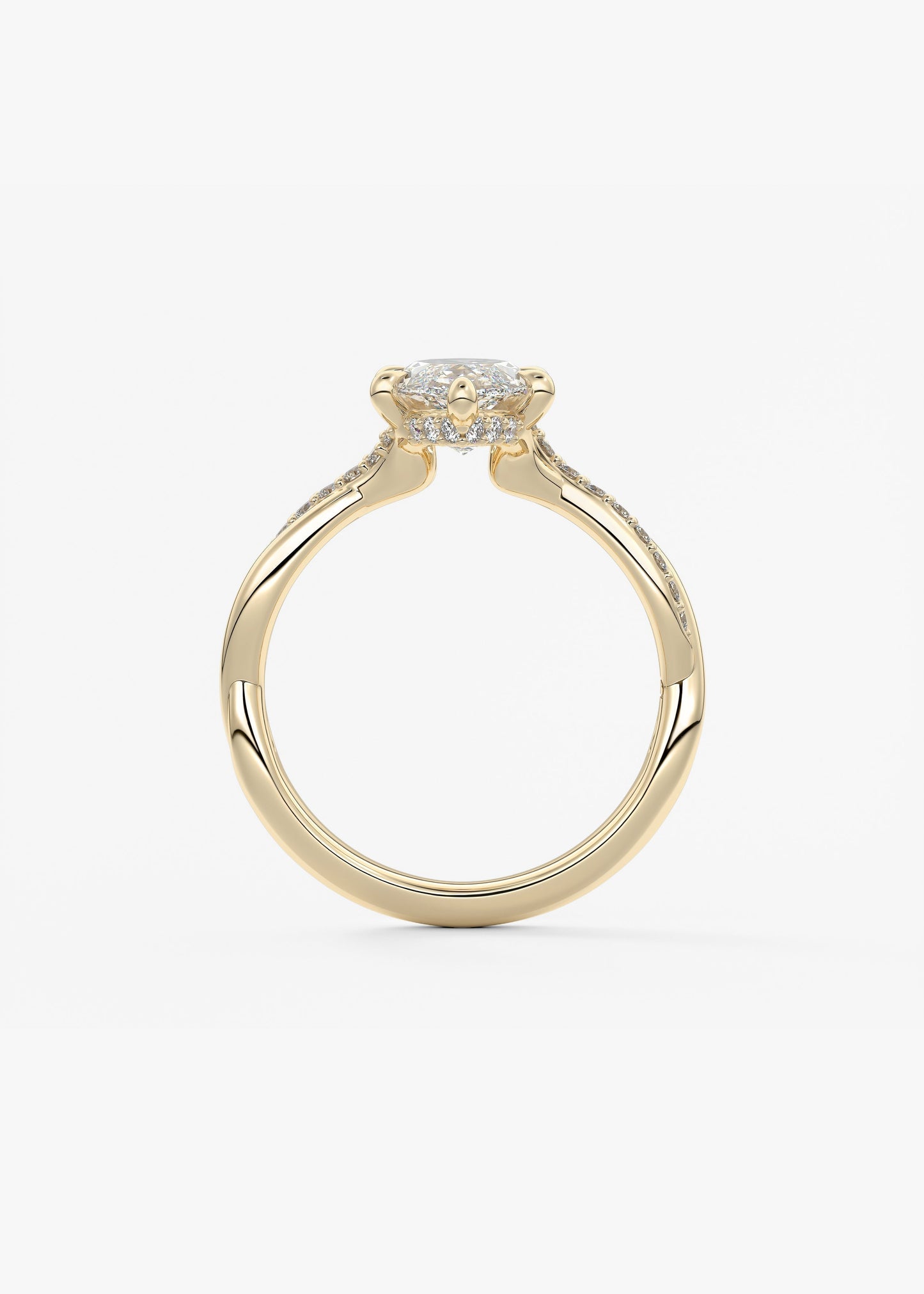 Marquise Twisted Pave Lab Grown Diamond Engagement Ring