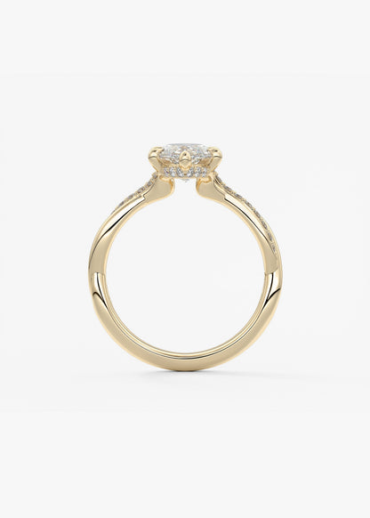 Marquise Twisted Pave Lab Grown Diamond Engagement Ring