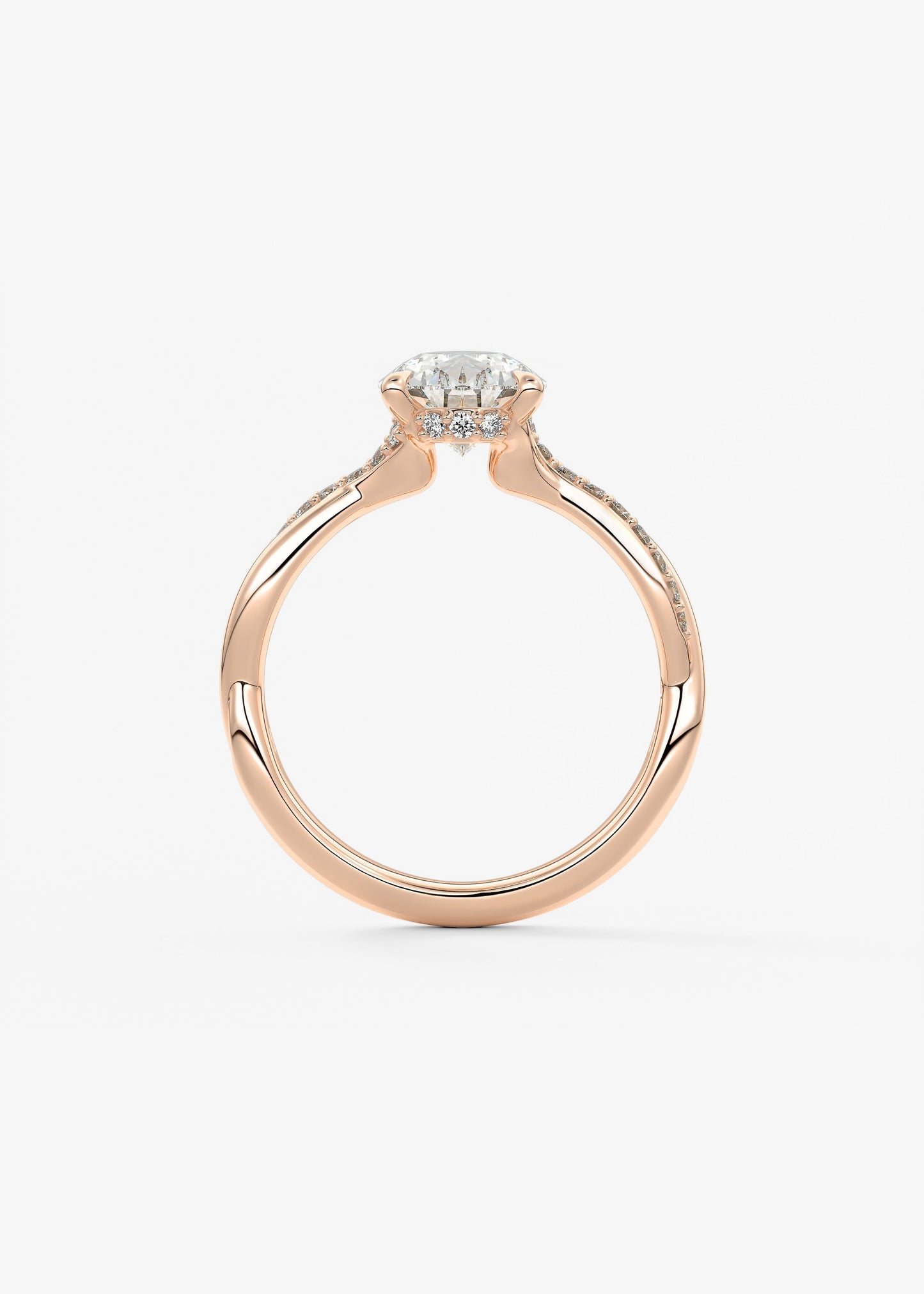Pear Twisted Pave Lab Grown Diamond Engagement Ring