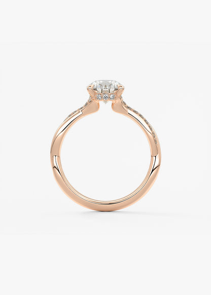 Pear Twisted Pave Lab Grown Diamond Engagement Ring