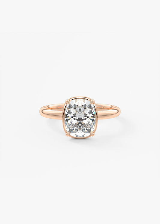 Elongated Cushion Bezel Lab Grown Diamond Engagement Ring