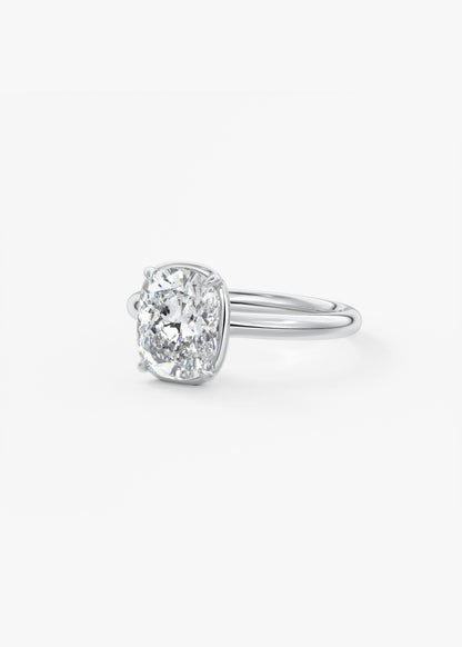 Elongated Cushion Bezel Lab Grown Diamond Engagement Ring