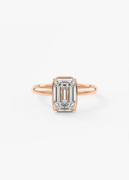Emerald Bezel Lab Grown Diamond Engagement Ring