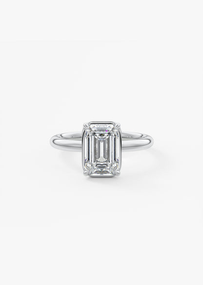 Emerald Bezel Lab Grown Diamond Engagement Ring