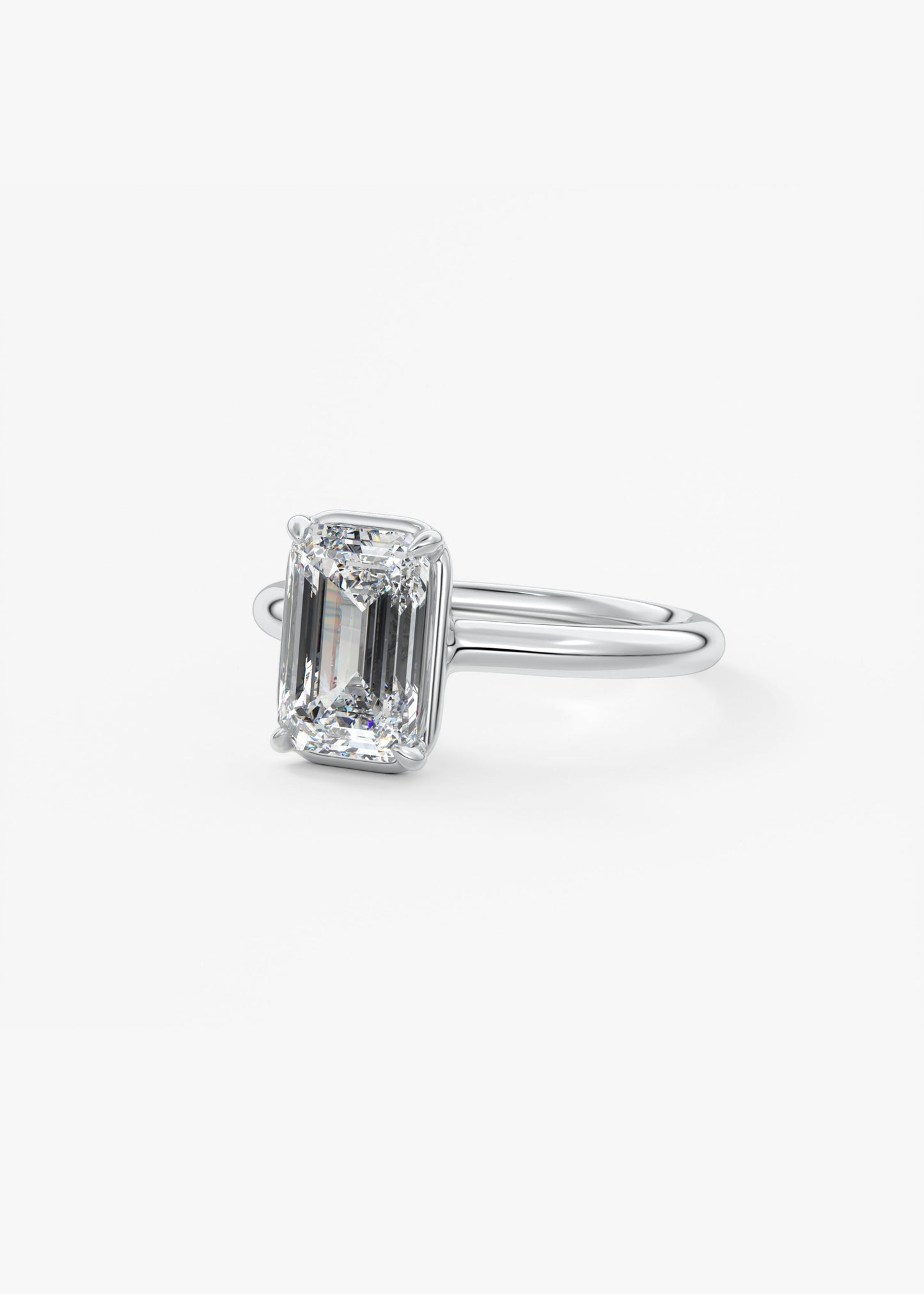 Emerald Bezel Lab Grown Diamond Engagement Ring
