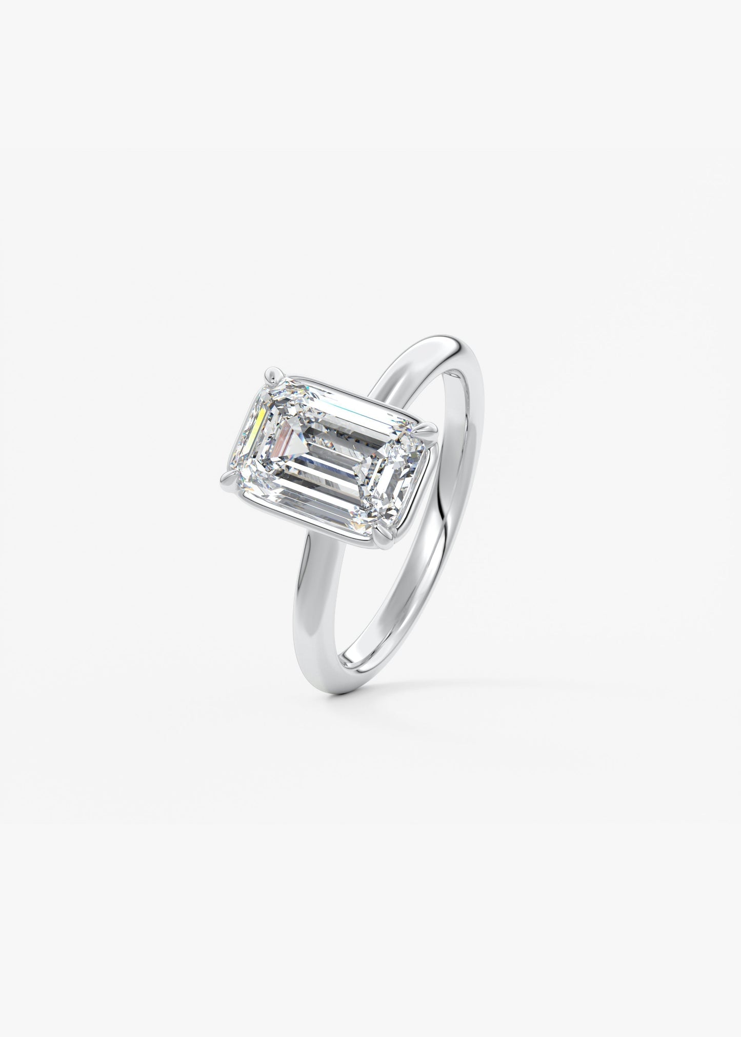 Emerald Bezel Lab Grown Diamond Engagement Ring