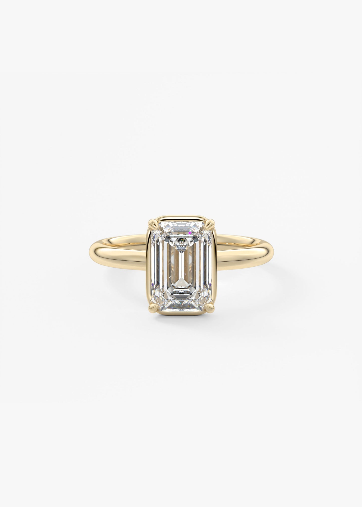 Emerald Bezel Lab Grown Diamond Engagement Ring
