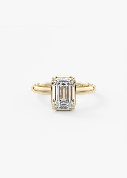 Emerald Bezel Lab Grown Diamond Engagement Ring