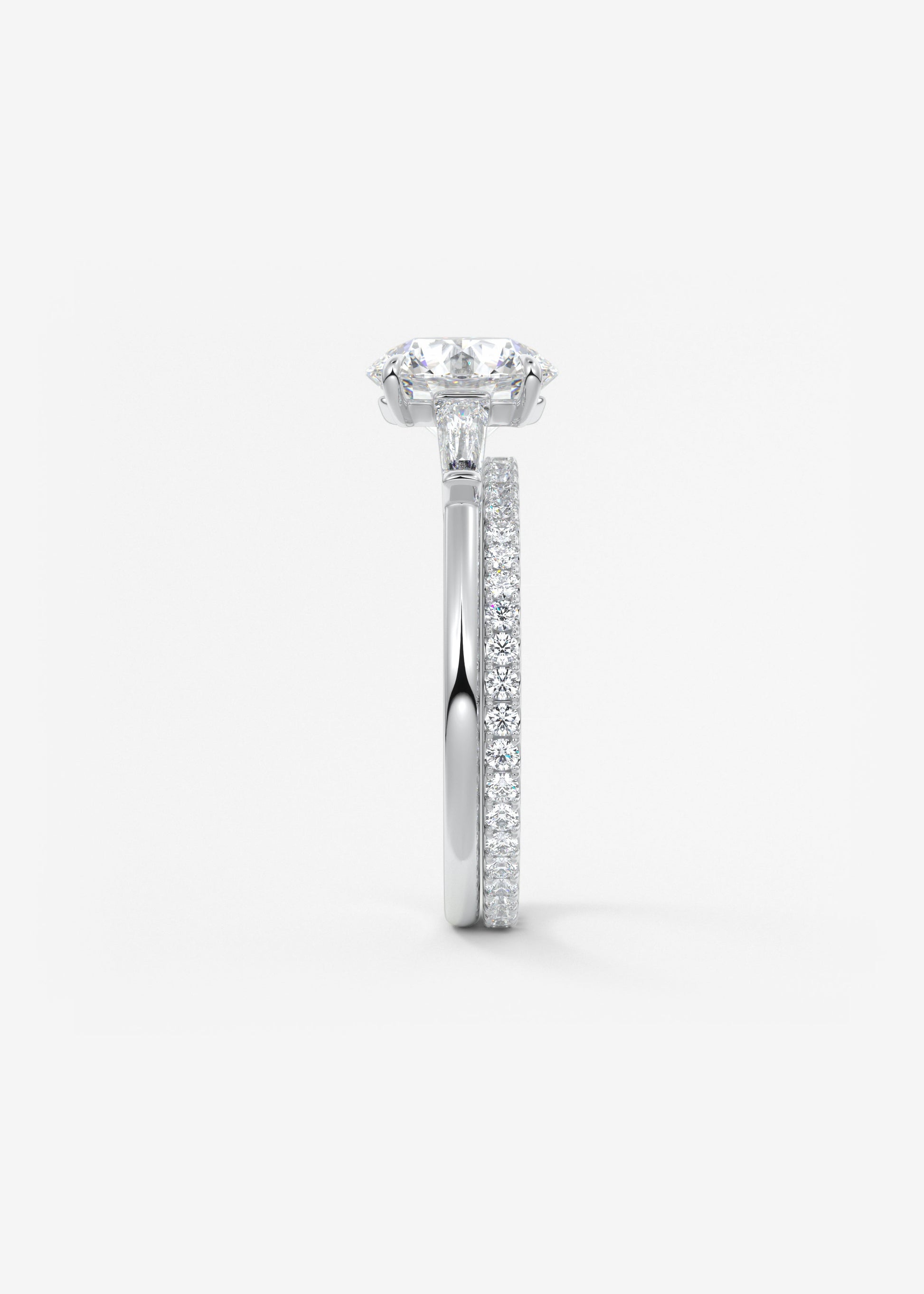 Round Three Stone Lab Grown Diamond Engagement Ring
