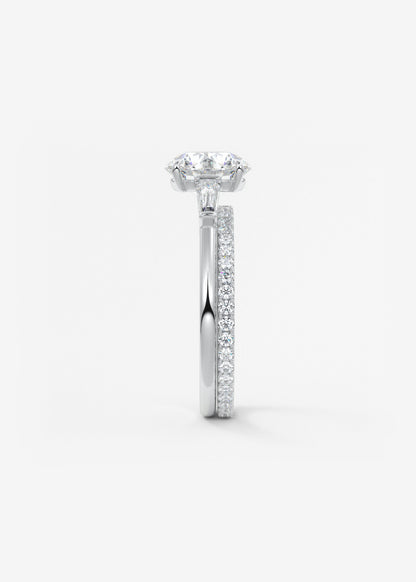 Round Three Stone Lab Grown Diamond Engagement Ring