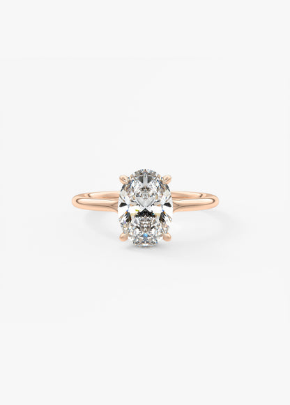 Oval Split Shank Lab Grown Diamond Engagement Ring