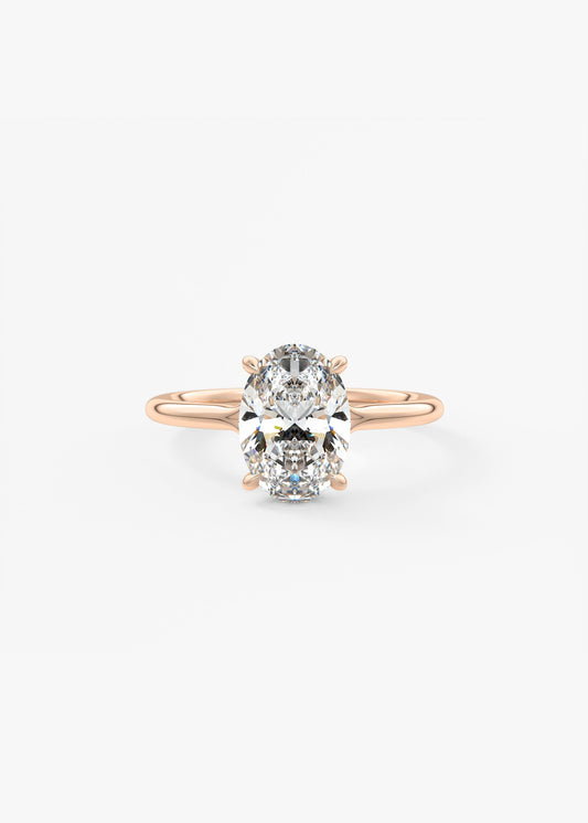 Oval Split Shank Lab Grown Diamond Engagement Ring