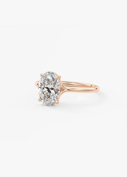 Oval Split Shank Lab Grown Diamond Engagement Ring