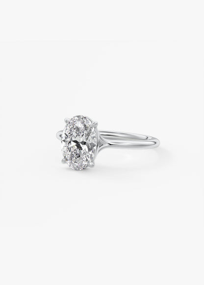 Oval Split Shank Lab Grown Diamond Engagement Ring
