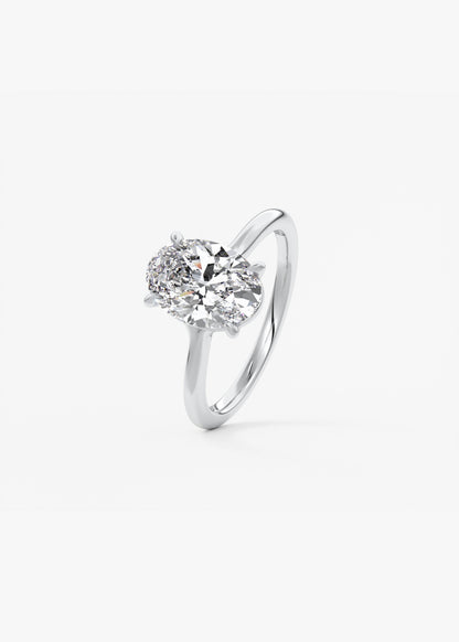 Oval Split Shank Lab Grown Diamond Engagement Ring