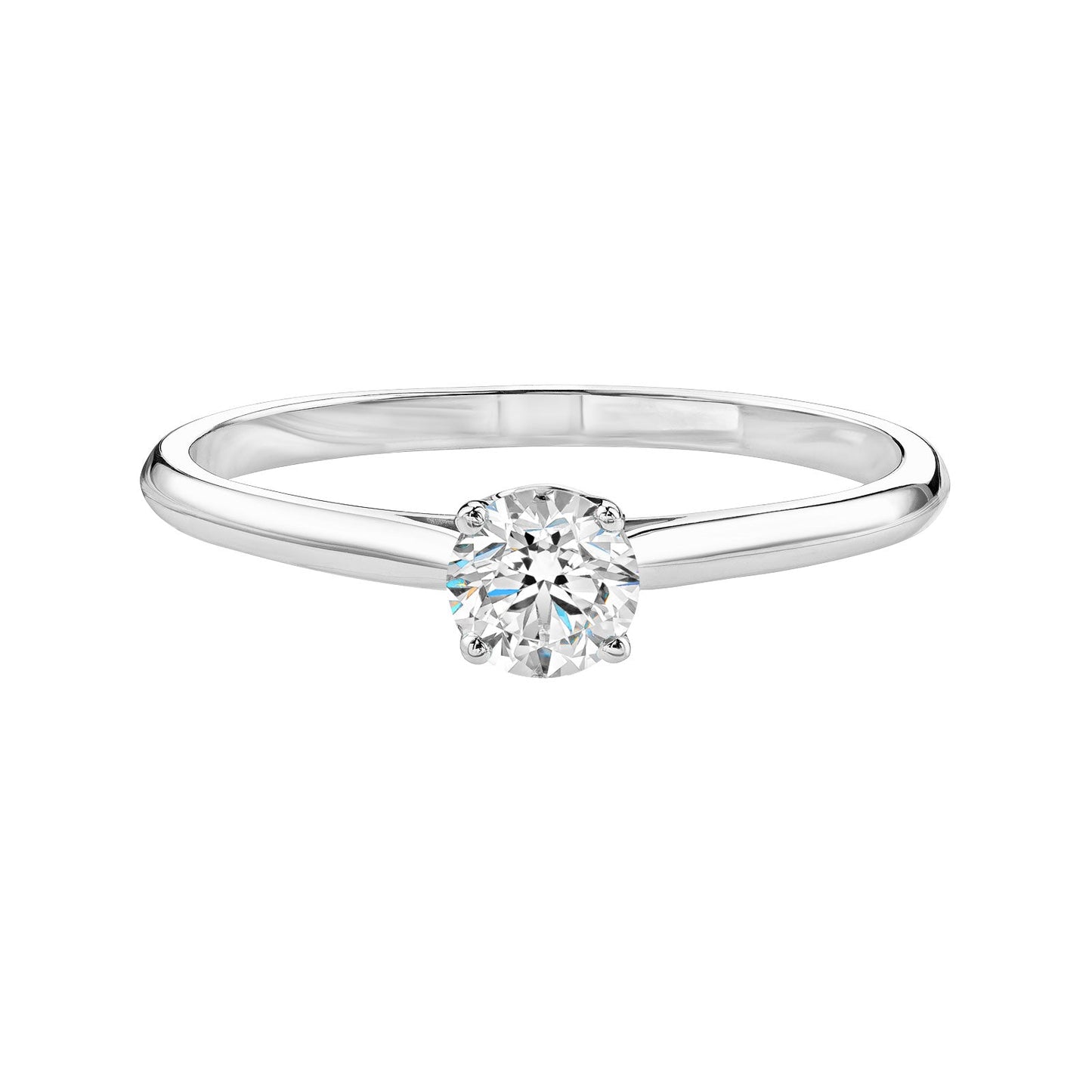 0.30 CT Round Shaped Moissanite Solitaire Engagement Ring