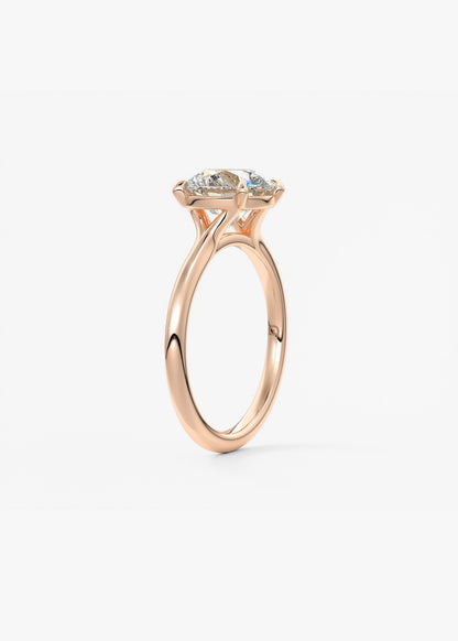 Round Solitaire Lab Grown Diamond Engagement Ring