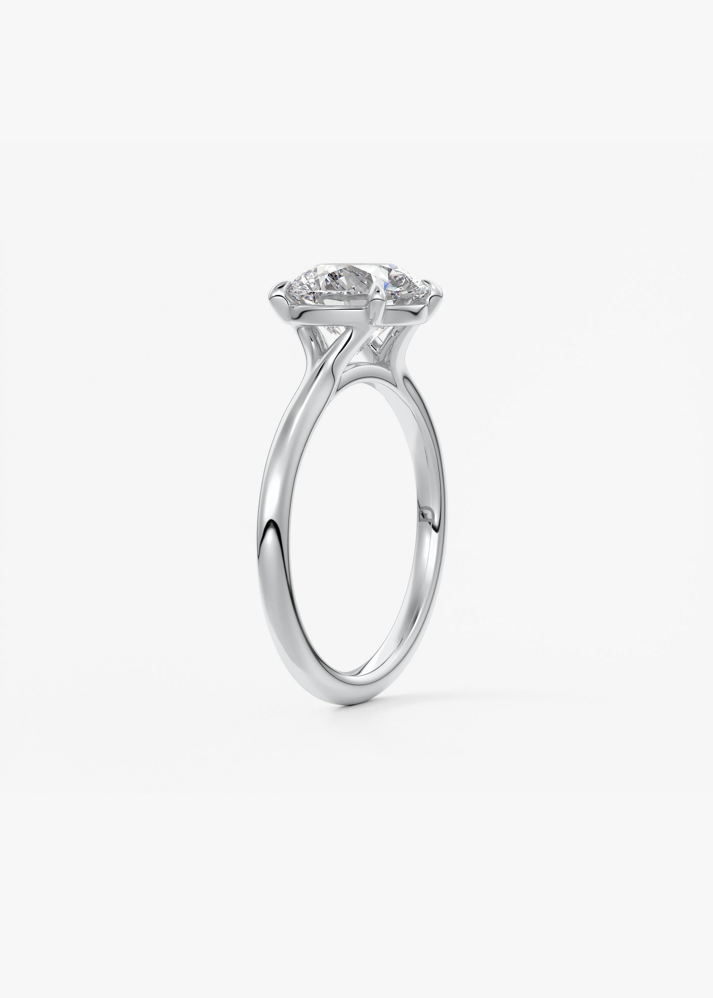 Round Solitaire Lab Grown Diamond Engagement Ring