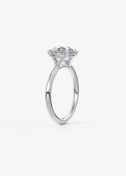 Round Solitaire Lab Grown Diamond Engagement Ring