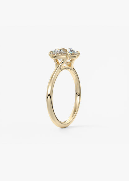 Round Solitaire Lab Grown Diamond Engagement Ring