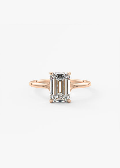 Emerald Split Shank Lab Grown Diamond Engagement Ring