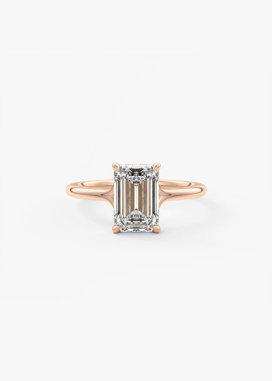 Emerald Split Shank Lab Grown Diamond Engagement Ring