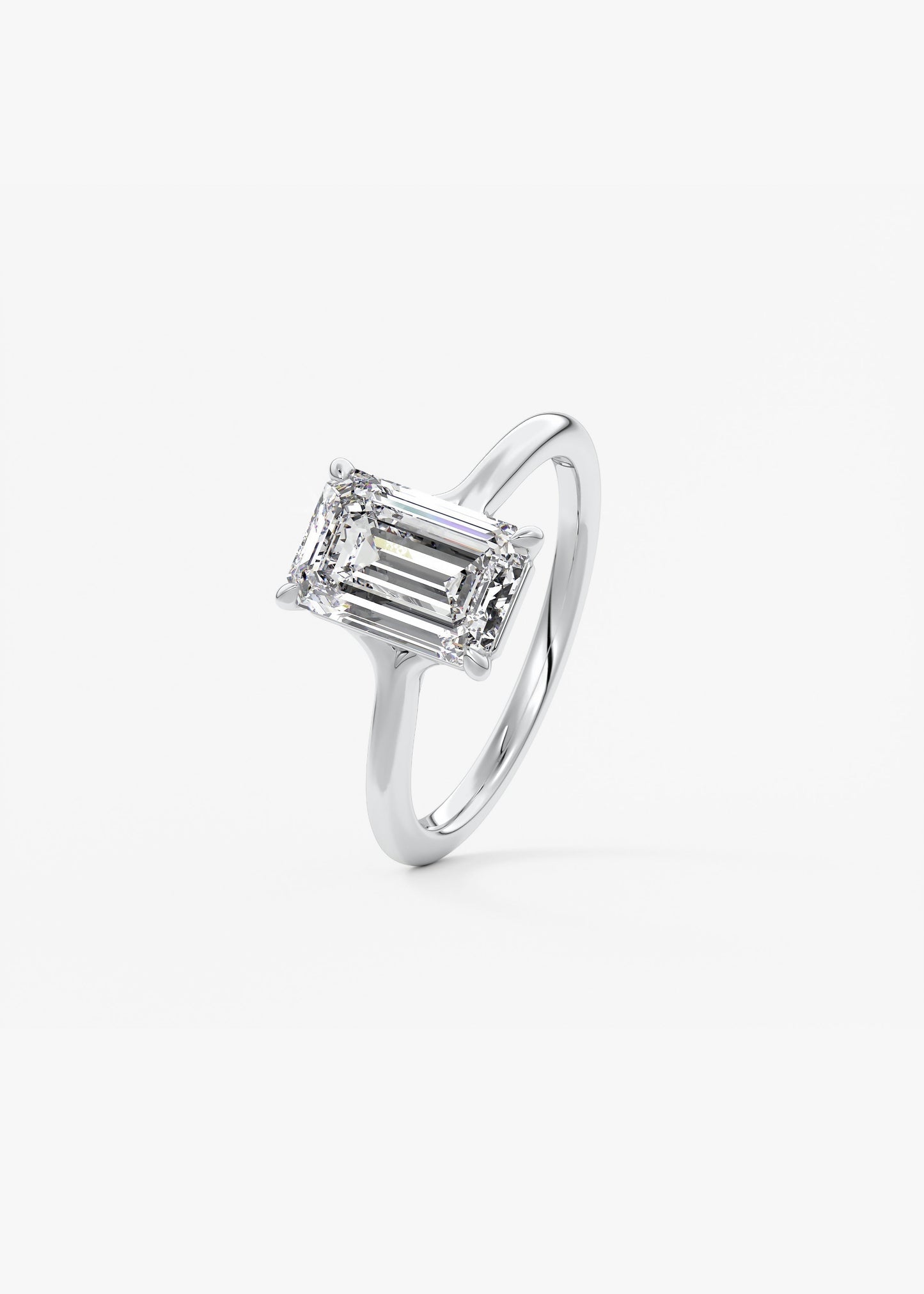 Emerald Split Shank Lab Grown Diamond Engagement Ring