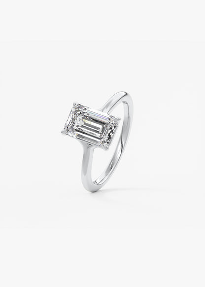 Emerald Split Shank Lab Grown Diamond Engagement Ring