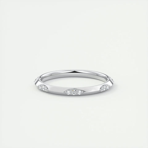 0.09 Round Cut Flush Moissanite Bridal Wedding Band