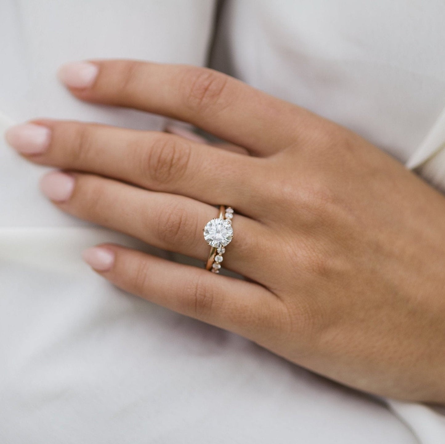2.1 CT Round Solitaire Lab Grown Diamond Engagement Ring