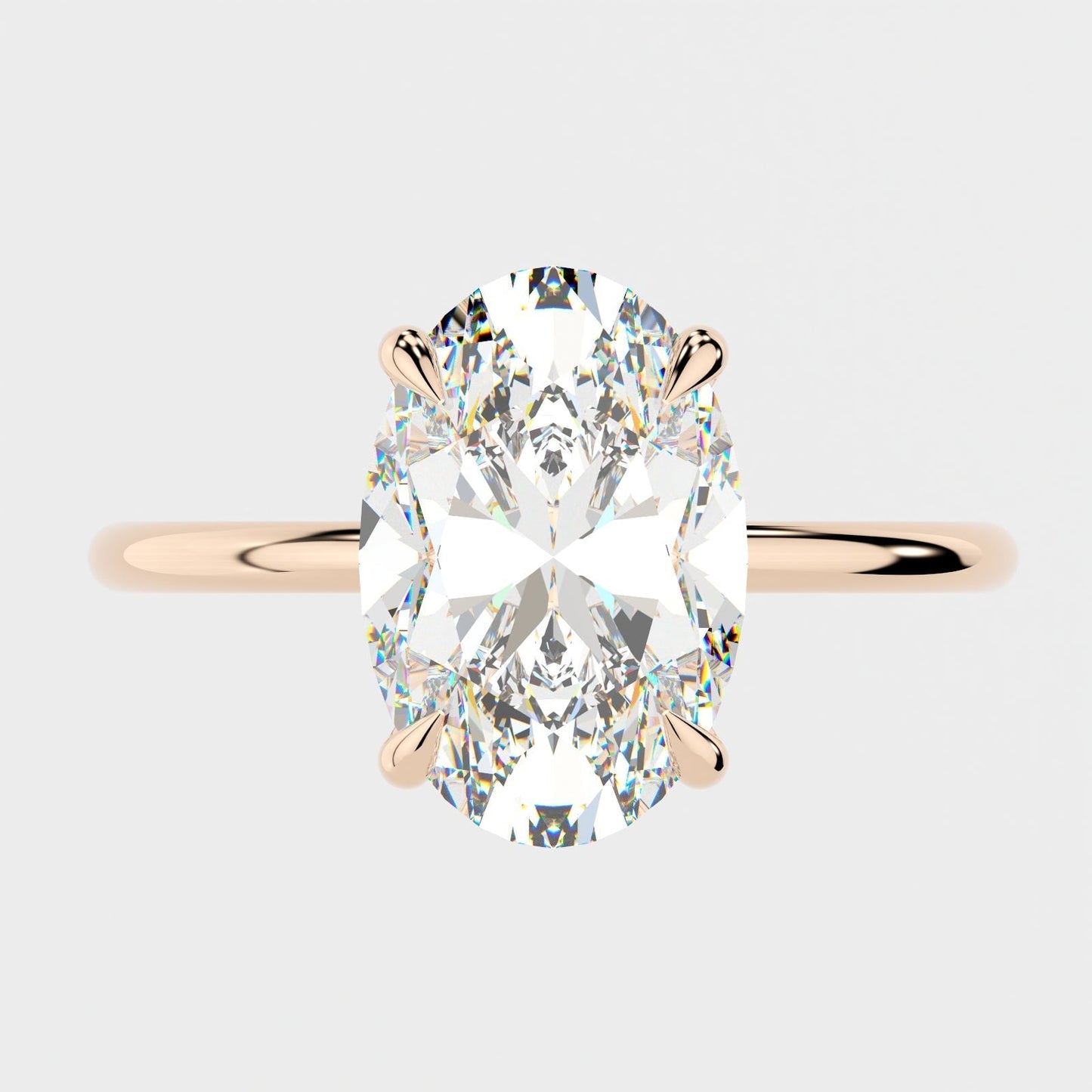 4.0 CT Oval Solitaire Moissanite Engagement Ring