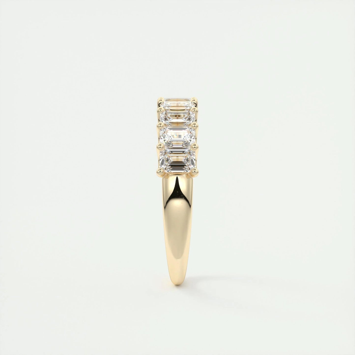 1.80 Emerald Cut Half Eternity Moissanite Bridal Wedding Band
