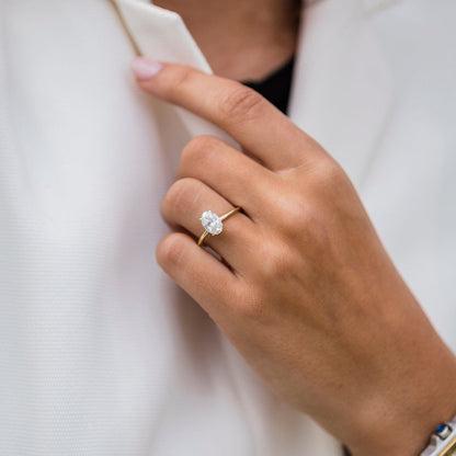1.85 CT Oval Solitaire Lab Grown Diamond Engagement Ring