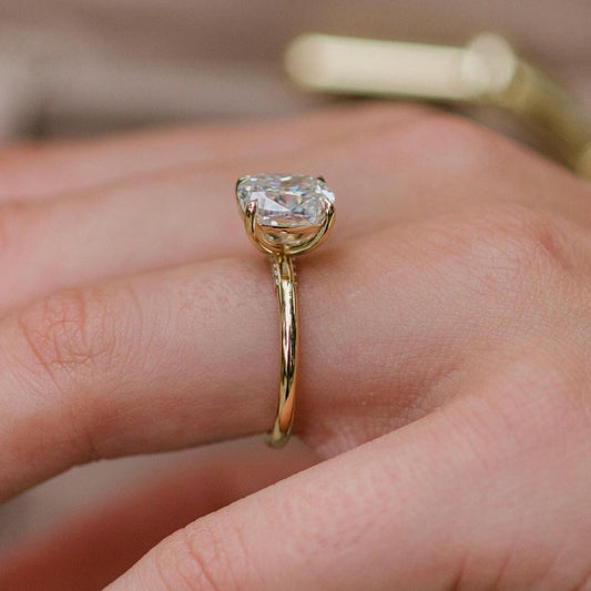 2.8 CT Cushion Solitaire Moissanite Engagement Ring