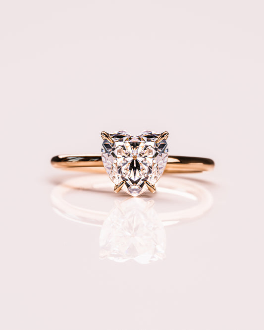 2.0 CT Heart Cut Solitaire Moissanite Engagement Ring