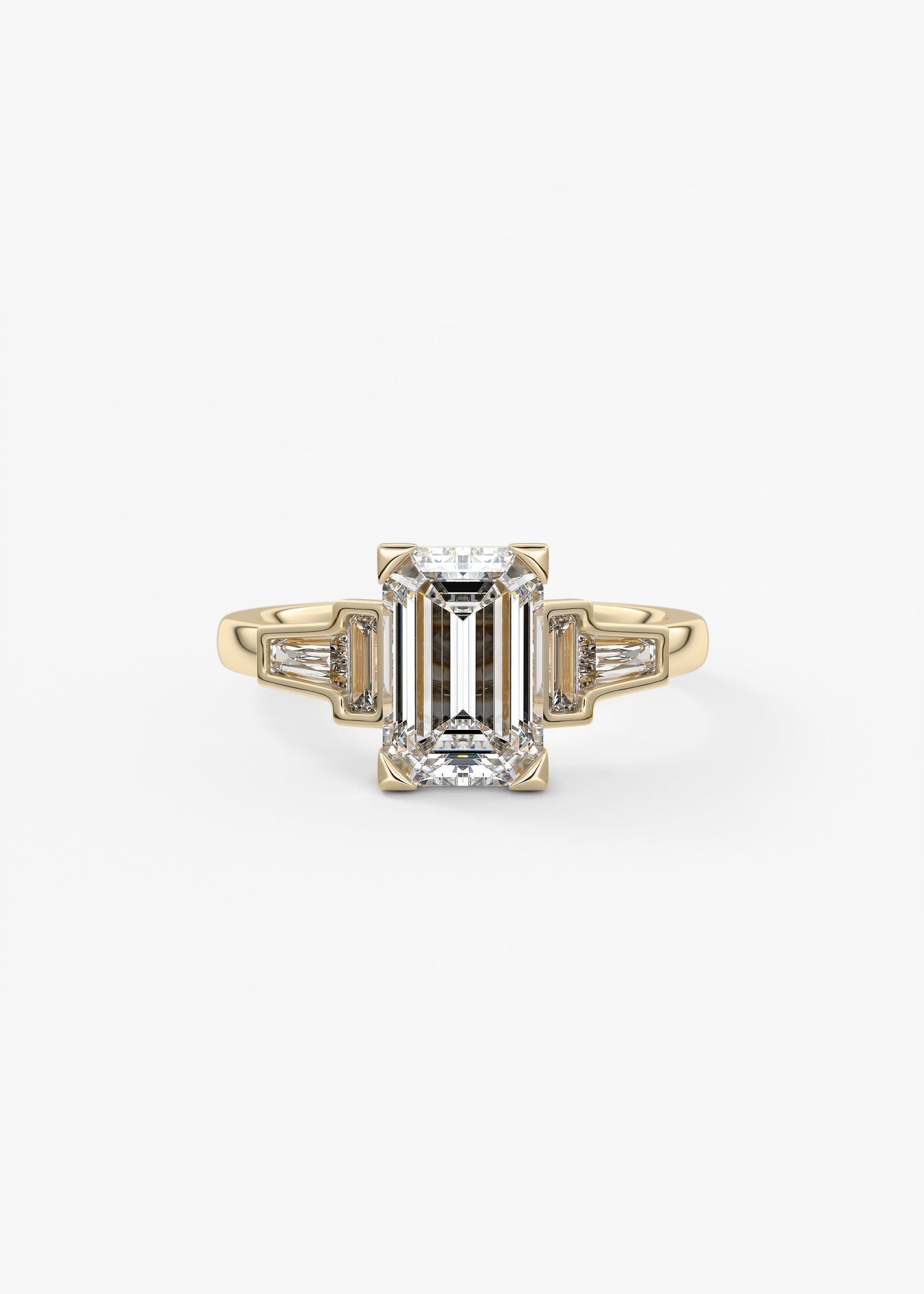 Emerald Five Stones Lab Grown Diamond Engagement Ring