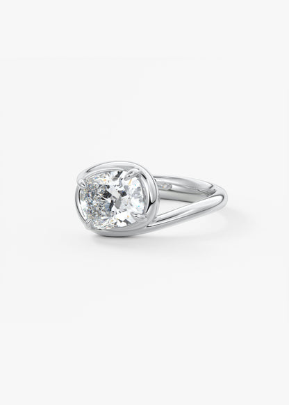 Cushion Swirl Solitaire Lab Grown Diamond Engagement Ring