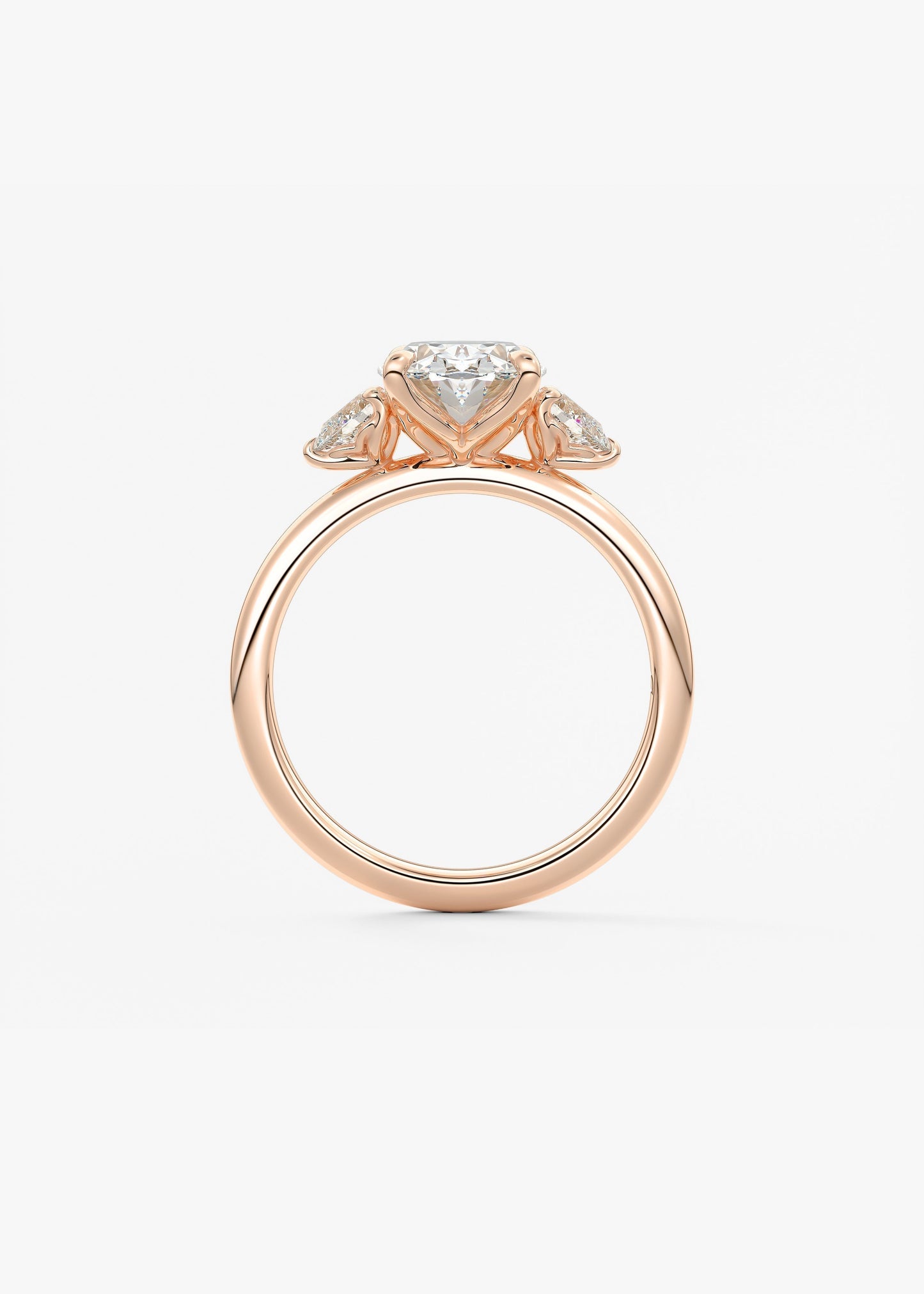 Oval Three Stone Lab Grown Diamond Engagement Ring
