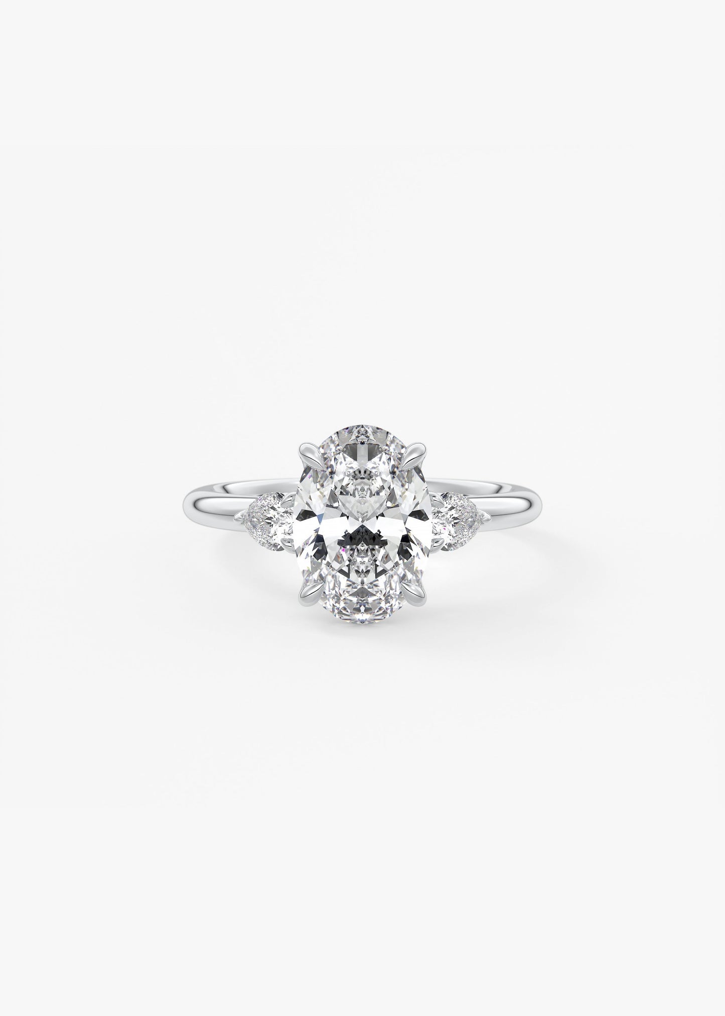 Oval Three Stone Lab Grown Diamond Engagement Ring