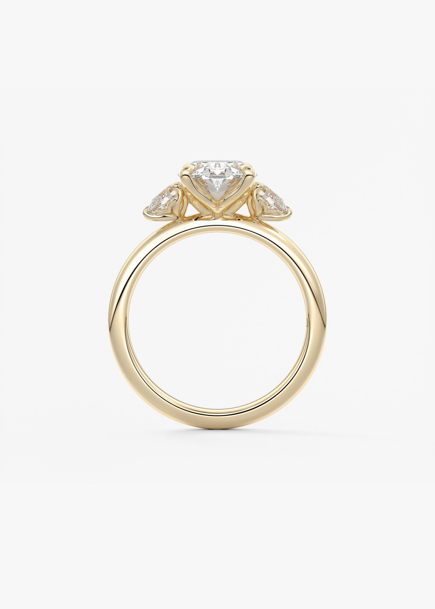 Oval Three Stone Lab Grown Diamond Engagement Ring