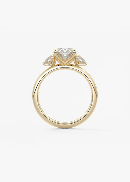 Oval Three Stone Lab Grown Diamond Engagement Ring