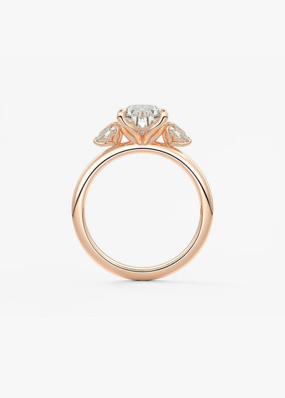 Pear Three Stone Lab Grown Diamond Engagement Ring